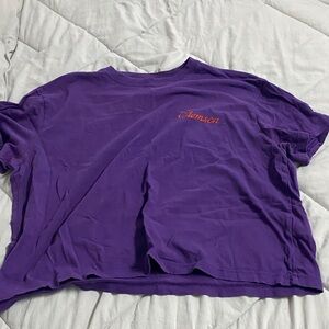 BUNDLE 3/$10!! Purple Cropped T-Shirt with Clemson Logo